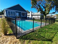 <b>2 Rail Flat Top Ascot Style Black Aluminum Pool Code Fence </b>